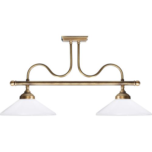 Deckenleuchte Weiß Bronze E27 Messing massiv Jugendstil Deckenlampe