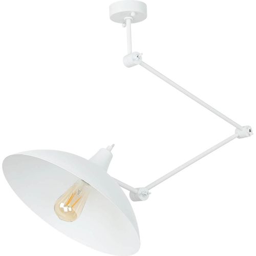 Weiß Deckenlampe Retro Metall Wohnraum höhenverstellbar flexibel Wohnzimmer Leuchte Decke