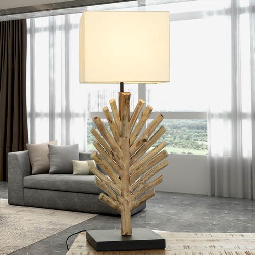 Tischleuchte Treibholz Stoff 69 cm hoch Handarbeit Unikat E27 Tischlampe SAWATH