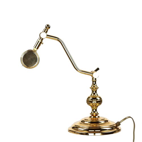 Bankerlampe 38 cm E14 Gold Messing Jugendstil Bankerleuchte
