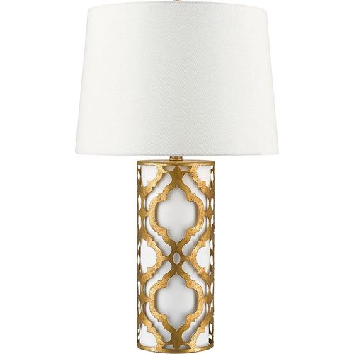 Tischlampe E27 69 cm Weiß Stoff Metall Modern Tischleuchte