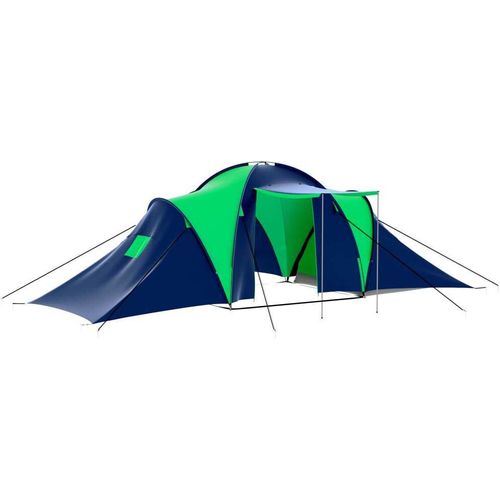 Prolenta Premium - Campingzelt 9 Personen Stoff Blau/Grün