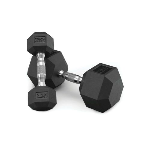 ATLETICA Hexagon Hantel Set | 2,5 kg - 25 kg | PVC Bezug | 2,5 kg bis 25 kg Hex Paare | jeweils 2,5 kg Steigerung | Professioneller Bezug