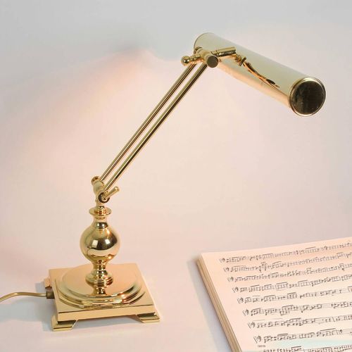 Bankerlampe 43 cm E14 Gold Messing Jugendstil Bankerleuchte Schreibtischlampe
