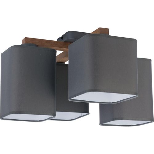 Deckenleuchte E27 Grau Natur Stoff Deckenlampe Wohnzimmer
