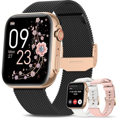 JUNG AIMIUVEI Smartwatch Damen & Herren Fitnessuhr, mit Bluetooth Smartwatch (4,69 cm/1,85 Zoll) mit Telefon Funktion, 100+ Trainingsmodi mit Android