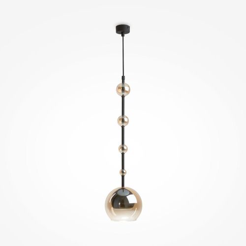 Pendelleuchte Metall Rauchglas Ø 16 cm H: max. 362,5 cm Schwarz Bernstein GU10 Kugelschirm Modern Hängelampe