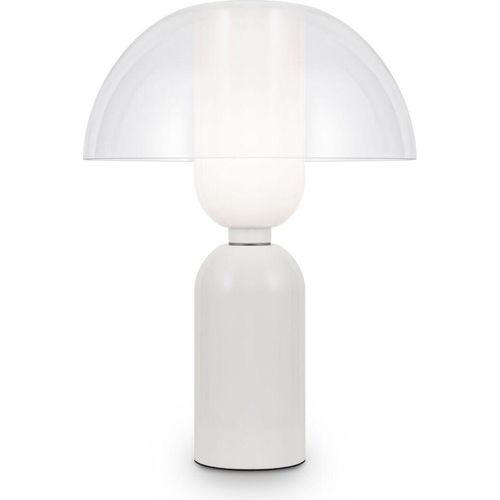 Tischleuchte Keramik Glas rund Ø 30 cm 42,5 cm Weiß E14 Modern Keramiklampe