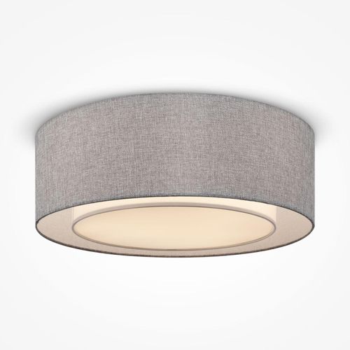 Deckenlampe Metall Stoff E27 Ø 52 cm Chrom Grau 3-flammig rund Modern