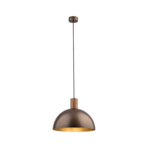 Hängeleuchte Metall 33,5 cm breit H: max. 170 cm Braun Walnuss E27 rund