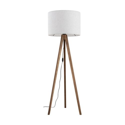 Stehleuchte Dreibein Stoff Metall E27 145 cm Nussbraun Beige Skandinavisch Stehlampe