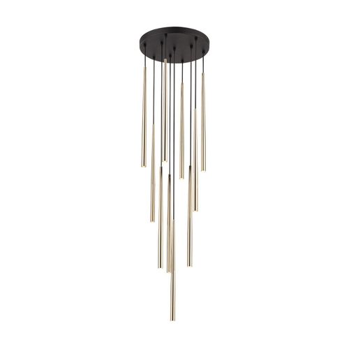 Pendelleuchte Metall G9 35 cm breit H: max. 140 cm in Schwarz Gold Modern