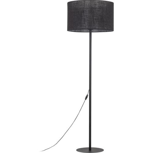 Stehleuchte Metall Stoff E27 160 cm Schwarz rund Modern Stehlampe