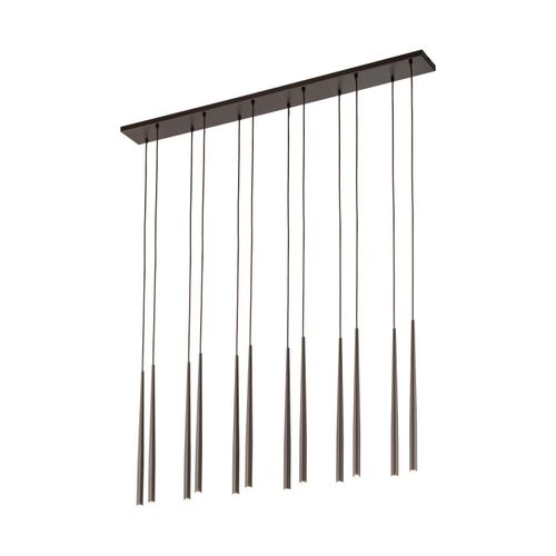 Hängelampe Metall H: max. 140 cm Braun G9 länglich Modern
