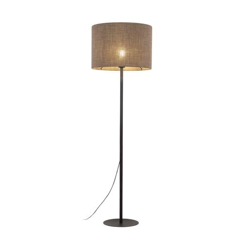 Stehleuchte Metall Stoff E27 165 cm Schwarz Braun rund Modern