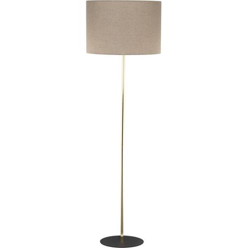 Stehleuchte Metall Stoff E27 160 cm in Gold Braun rund Modern Stehlampe