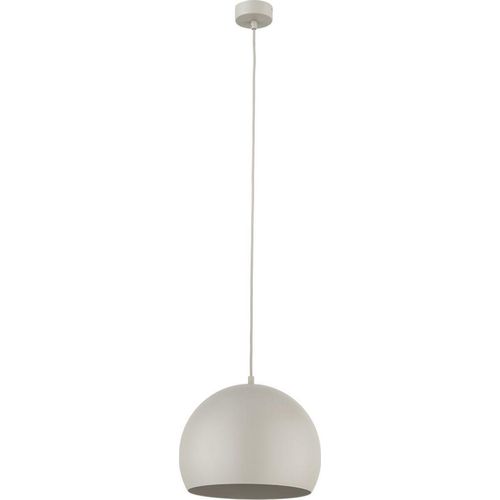 Hängeleuchte Metall D: 27 cm H: max. 160 cm Beige E27 Kugelschirm Retro Pendelleuchte