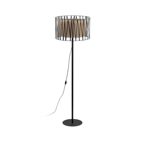 Stehlampe Metall E27 158 cm Schwarz Braun rund Modern