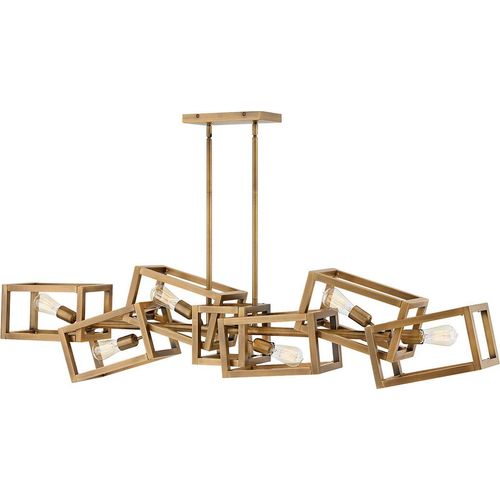 Pendelleuchte Metall H: max. 119,7 cm in Bronze gebürstet E27 länglich Modern Käfigschirm Hängelampe
