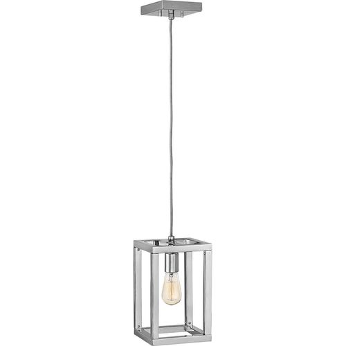 Hängelampe Metall B: 17,8 cm H: max. 206,9 cm Nickel poliert E27 eckig Modern Frame Schirm Hängeleuchte