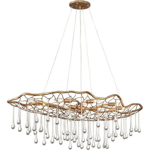 Hängeleuchte Metall H: max. 336,6 cm in Gold E14 rund Modern Pendelleuchte