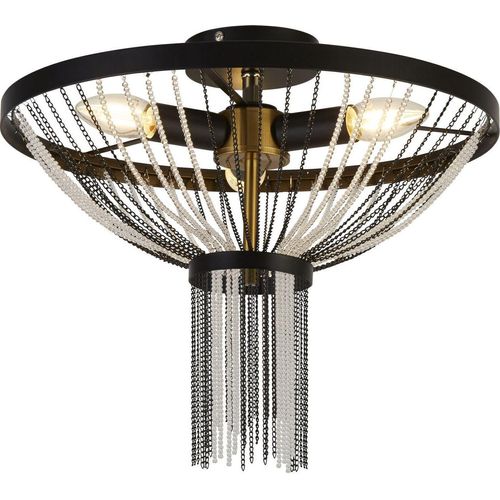 Deckenleuchte Metall E14 rund Ø 40 cm Schwarz 3-flammig Modern Deckenlampe