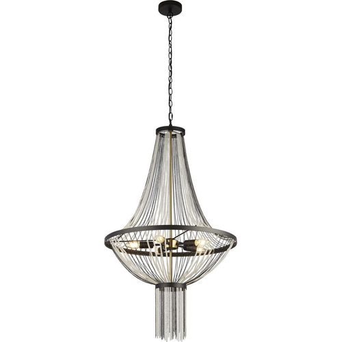 Hängeleuchte Metall E14 rund D: 60 cm H: max. 162 cm Schwarz Modern