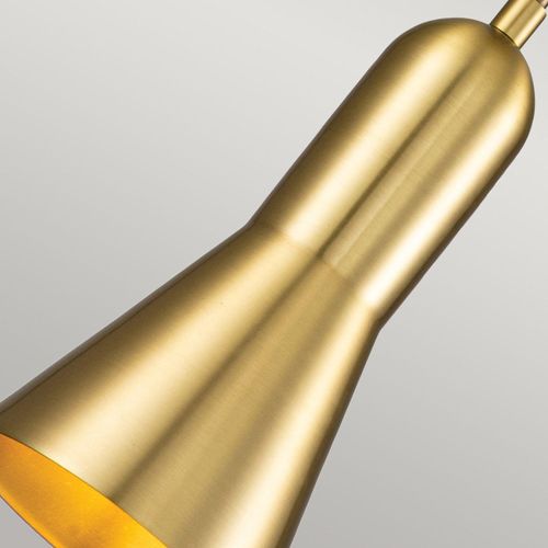 Pendelleuchte Metall E27 13,3 cm breit H: max. 151,1 cm in Messing Antik Gold rund Modern