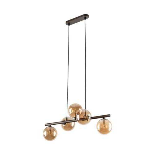 Hängeleuchte Metall Rauchglas G9 H: max. 120 cm Braun Bernstein länglich Modern Pendelleuchte