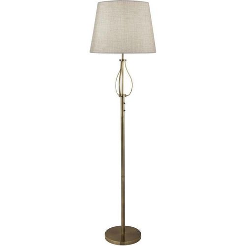 Stehleuchte Metall E27 152 cm in Messing Antik Creme rund Modern