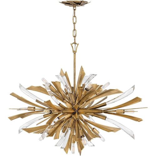 Hängelampe Metall E14 H: max. 379,4 cm in Gold Modern Kristall