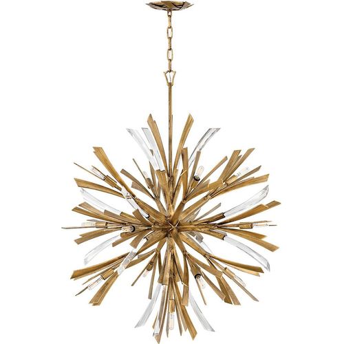 Hängelampe Metall H: max. 415,1 cm in Gold E14 Modern Kristall Hängeleuchte