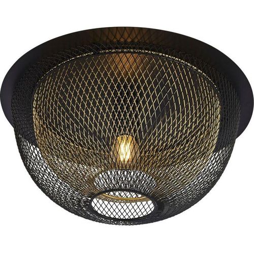 Deckenlampe Metall E27 Ø 40 cm rund in Schwarz Gold Modern