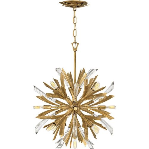 Hängelampe Metall E14 H: max. 375,3 cm Kristall in Gold Modern Pendelleuchte