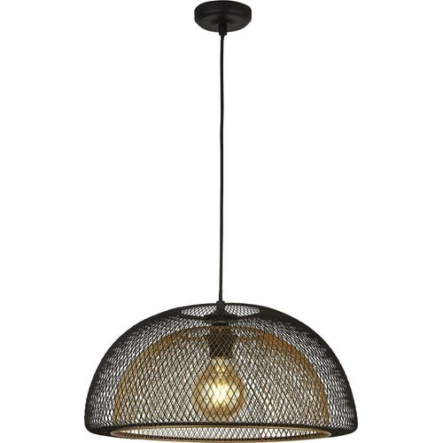 Pendelleuchte Metall D: 45,5 cm H: max. 179 cm in Schwarz Gold E27 rund Modern Hängelampe