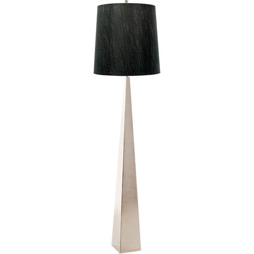 Stehleuchte Stoff Metall E27 181 cm hoch Nickel poliert Schwarz Modern