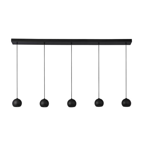 Pendelleuchte Metall H: max. 200 cm Schwarz GU10 Kugel Schirm Retro