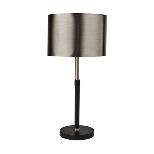 Nachttischleuchte Metall E27 Ø 30 cm rund 59,5 cm hoch Schwarz Modern Nachttischlampe