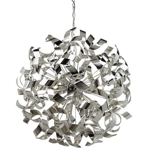 Pendelleuchte Metall G9 rund D: 60 cm H: max. 120 cm Chrom Kugelschirm Klassisch