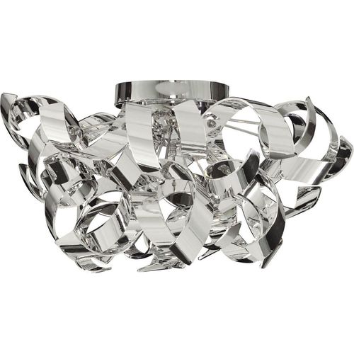 Deckenlampe Metall G9 45 cm breit Chrom 3-flammig Klassisch