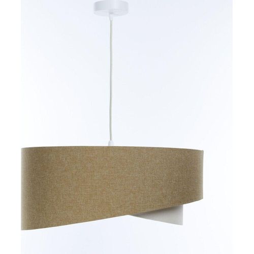 Pendelleuchte Stoff E27 D: 45 cm H: max. 91 cm Weiß Beige Creme rund Modern Hängeleuchte Hängelampe