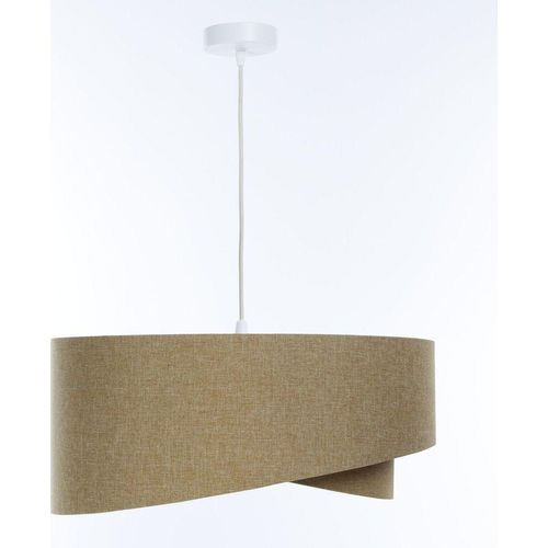 Hängeleuchte Stoff E27 rund Ø 45 cm H: max. 91 cm Weiß Beige Modern Hängelampe