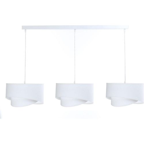 Pendelleuchte Stoff H: max. 94 cm Weiß E27 3-flammig länglich Modern Hängelampe