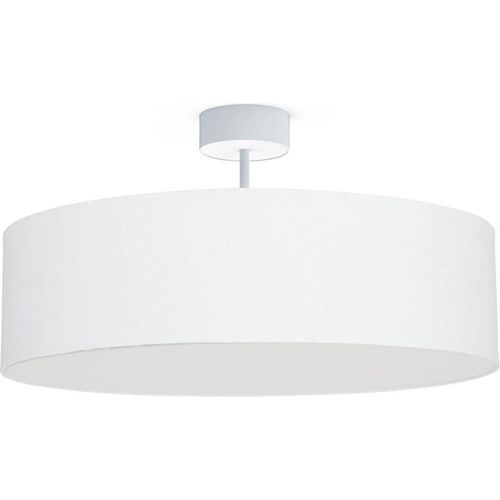 Deckenlampe Stoff D: 50 cm rund Weiß E27 3-flammig Modern Deckenleuchte