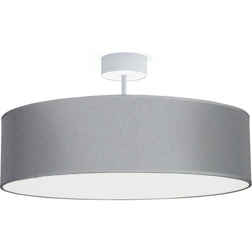 Deckenlampe Stoff rund Ø 50 cm Grau E27 3-flammig Modern Deckenleuchte