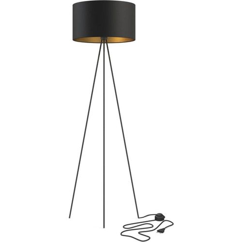 Stehleuchte Metall E27 156 cm Dreibein in Schwarz Gold Modern