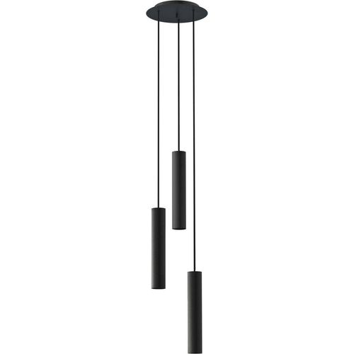 Hängelampe Metall B: 20 cm H: max. 130 cm Schwarz E27 3-flammig rund Modern Hängeleuchte