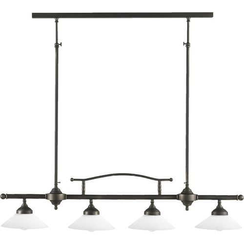 Deckenlampe Messing Glas in Bronze dunkel matt Weiß E27 4-flammig länglich Rustikal Deckenleuchte