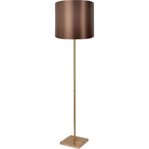 Stehlampe Messing Stoff E27 160,5 cm in Bronze hell Braun rund Modern