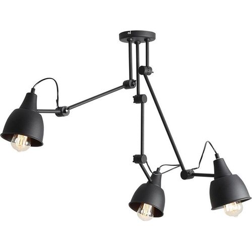 Deckenlampe Metall E27 Schwarz 3-flammig Deckenleuchte